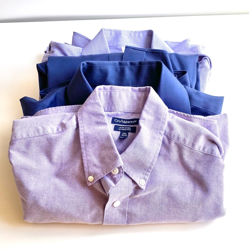 Men's 3-Pack Purple Button Down Shirts - Picture 1 of 9